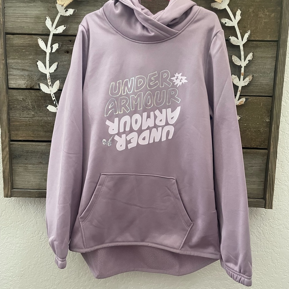 Under Armour purple logo hoodie sweatshirt girls‎ M NWT